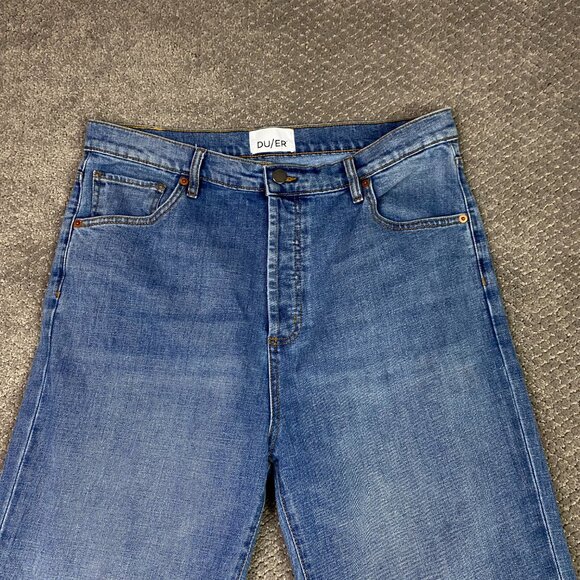 DU/ER Wide Leg Jeans Women's 34 x 33 Midweight Performance Blue Stretch WFMS5322 - Picture 2 of 15